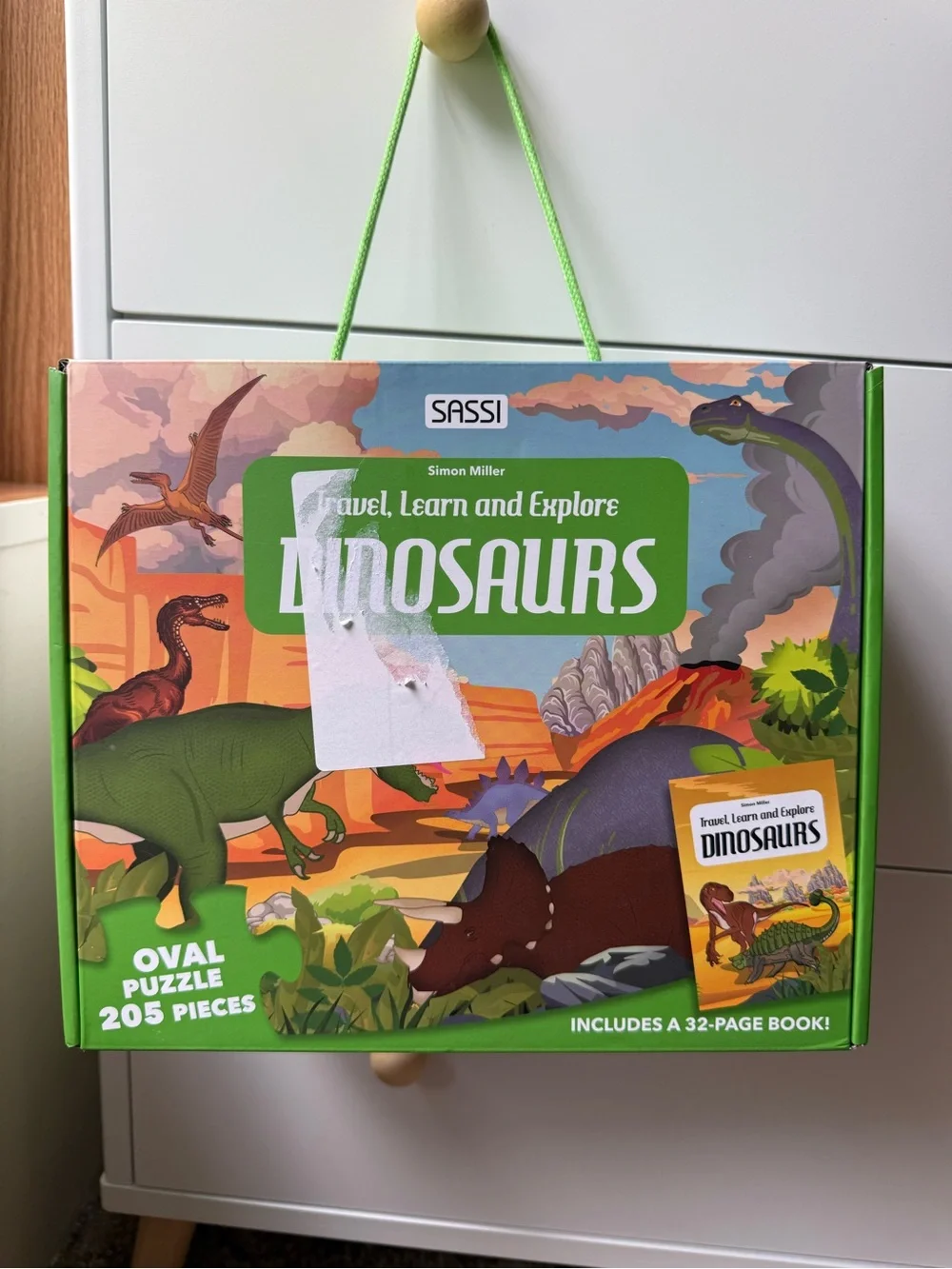 Sassi dinosaur puzzle and book set
